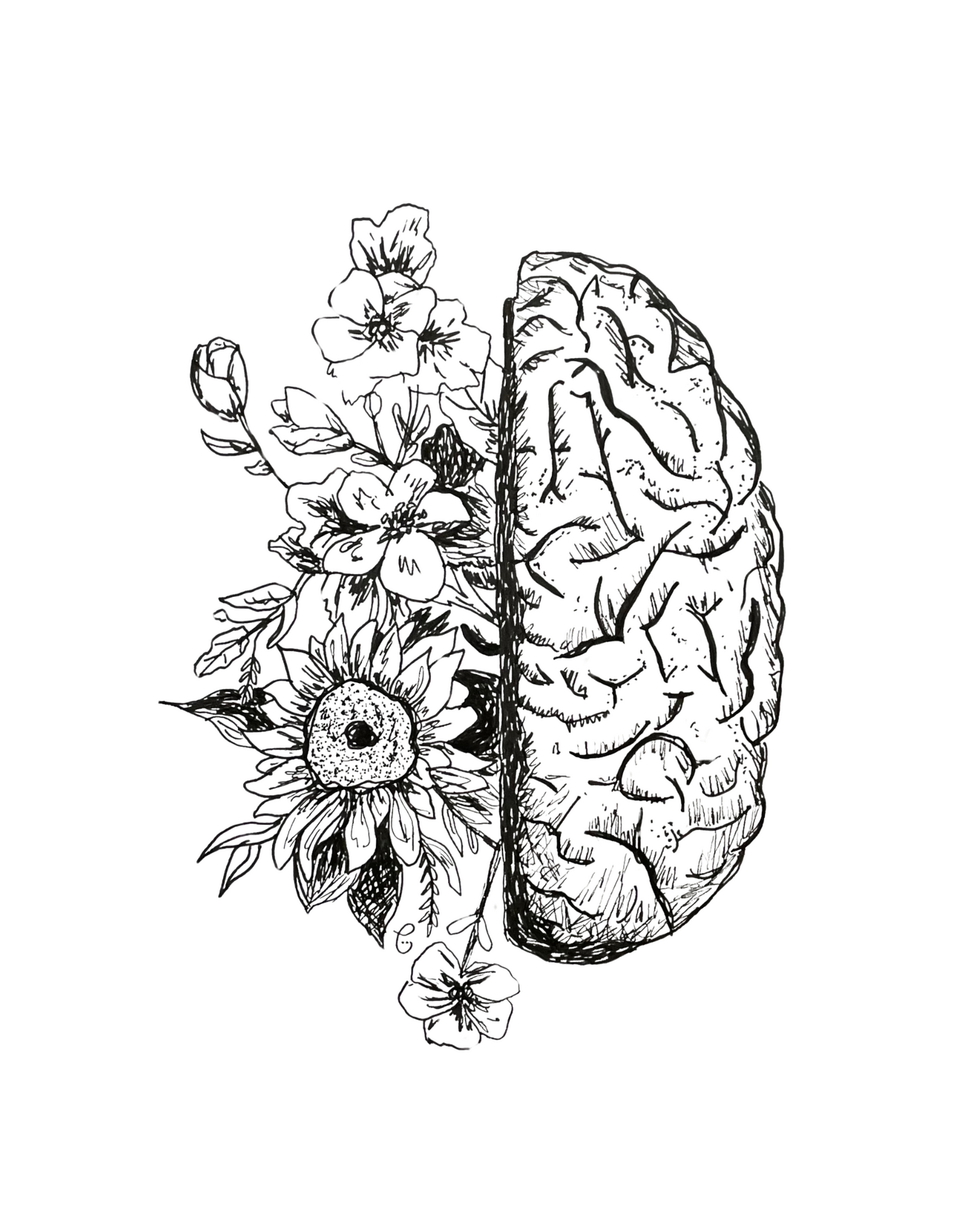 Brain with Flowers