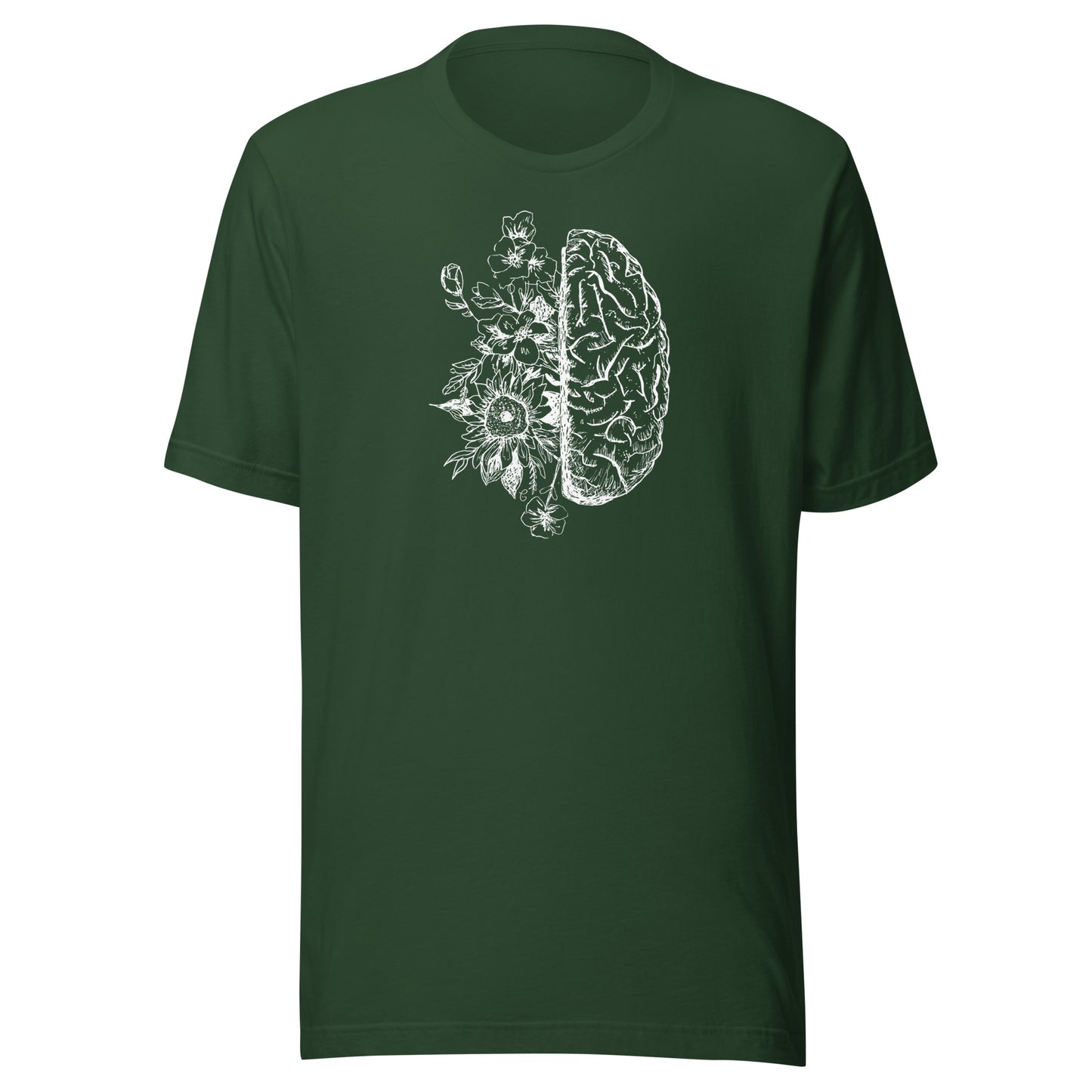 Brain with Flowers Unisex T-shirt