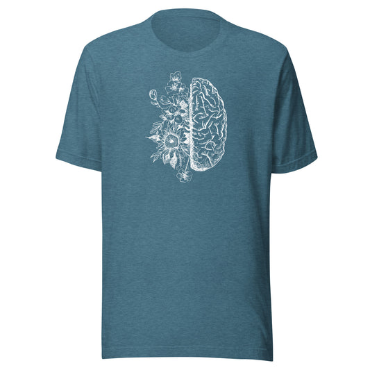 Brain with Flowers Unisex T-shirt