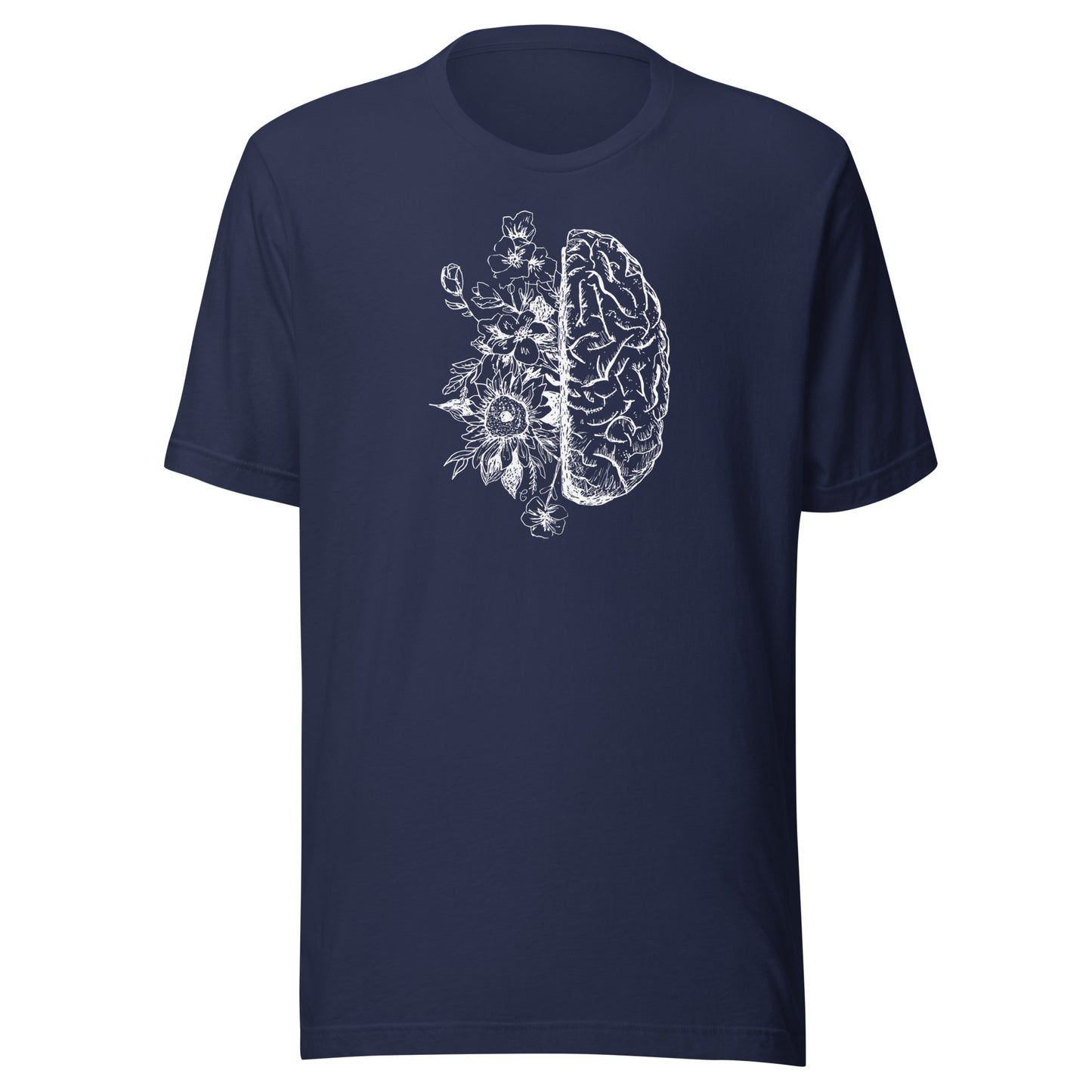 Brain with Flowers Unisex T-shirt