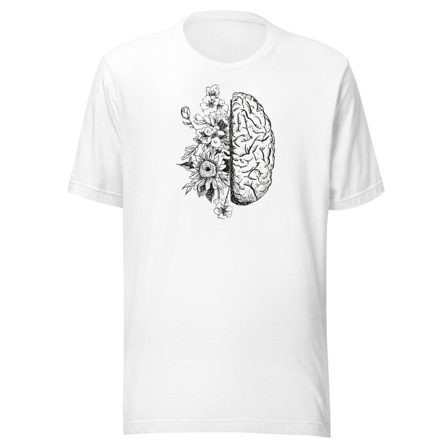 Brain with Flowers Unisex T-shirt